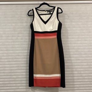 WHBM Work Dress Shift in Colorblock Size 8